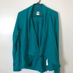 Lucy Turquoise Lotus Wrap Cardi EUC